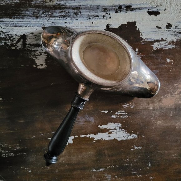 Vintage 2 Sided Gravy Boat Sauce Boat Pourer with Wood Handle - Picture 2 of 7